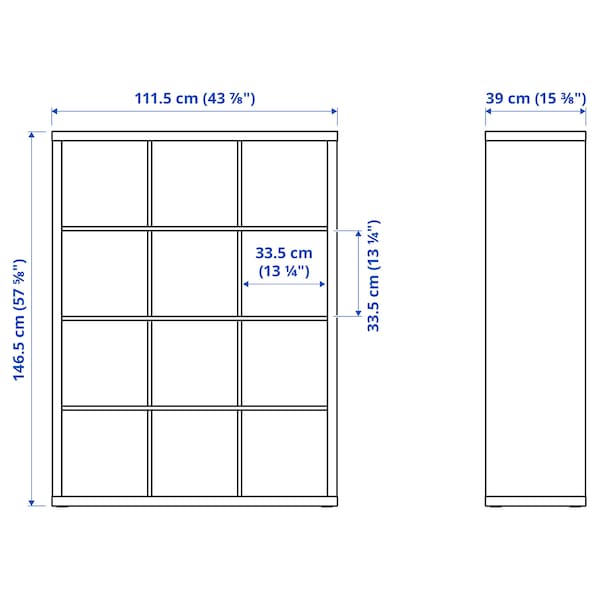 IKEA KALLAX Shelf unit, 44 1/8x57 7/8 in Black / Brown, Ikea Ireland | 4608YHSEA