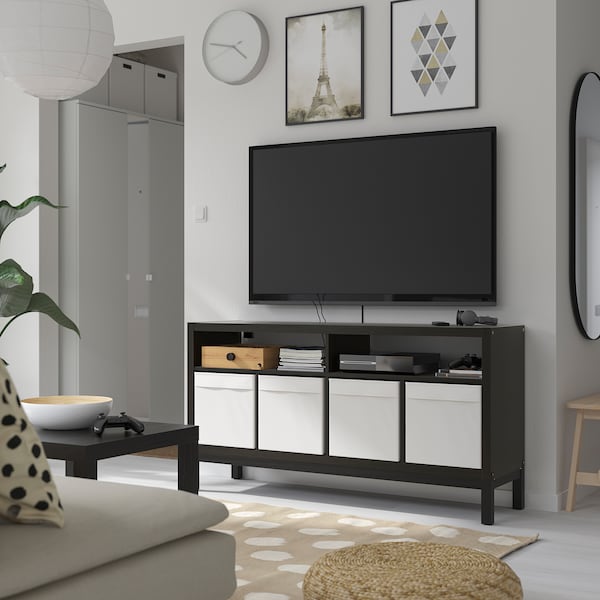 IKEA KALLAX TV unit, 57 3/4x23 1/2 in Black / Brown, Ikea Ireland | 1427FADIP