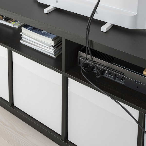 IKEA KALLAX TV unit, 57 3/4x23 1/2 in Black / Brown, Ikea Ireland | 1427FADIP