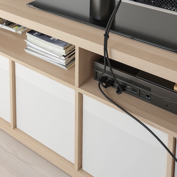 IKEA KALLAX TV unit, 57 3/4x23 1/2 in White Stained Oak Effect, Ikea Ireland | 0695ZPOHY