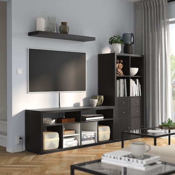 IKEA KALLAX / LACK TV storage combination, 88 1/4x15 3/8x57 7/8 in Black / Brown, Ikea Ireland | 0764BMXSJ