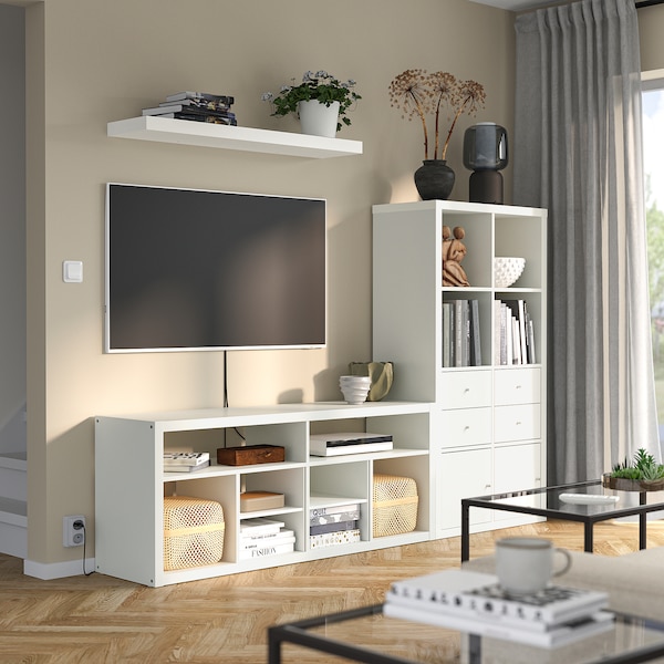 IKEA KALLAX / LACK TV storage combination, 88 1/4x15 3/8x57 7/8 in White, Ikea Ireland | 2350PFNZI