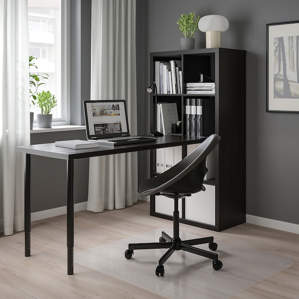 IKEA KALLAX / LAGKAPTEN workstation, 30 3/8x70 1/2x57 7/8 in Black / Black / Brown, Ikea Ireland | 4092GVLRQ
