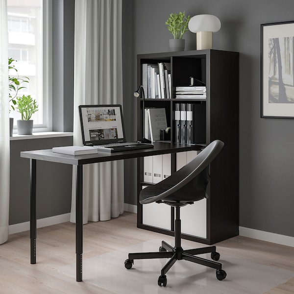 IKEA KALLAX / LAGKAPTEN workstation, 30 3/8x62 5/8x57 7/8 in Black / Black / Brown, Ikea Ireland | 9876CNDBF