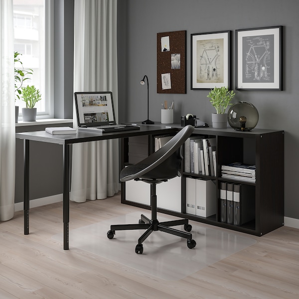 IKEA KALLAX / LAGKAPTEN workstation, 30 3/8x62 5/8x57 7/8 in Black / Black / Brown, Ikea Ireland | 9876CNDBF