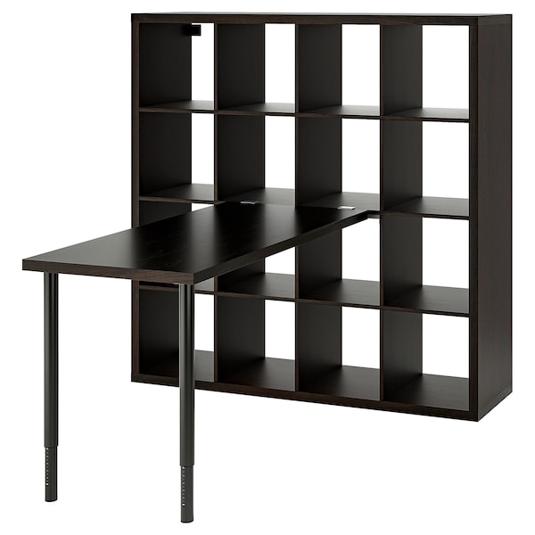 IKEA KALLAX / LAGKAPTEN workstation, 57 7/8x62 5/8x57 7/8 in Black / Black / Brown, Ikea Ireland | 0291FVJSE