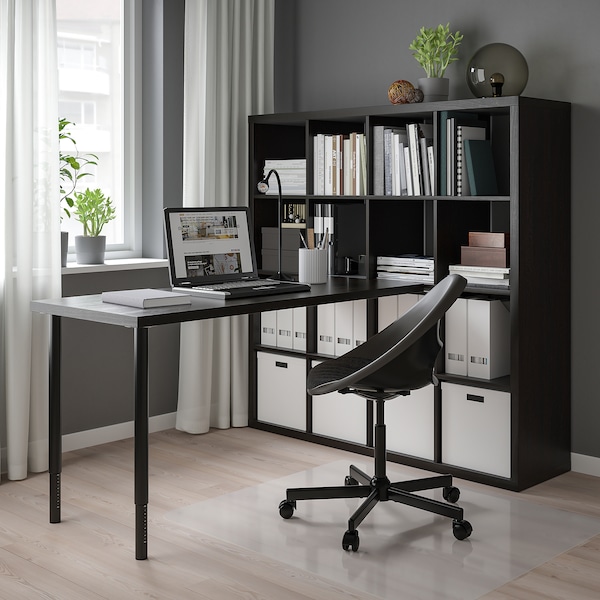 IKEA KALLAX / LAGKAPTEN workstation, 57 7/8x70 1/2x57 7/8 in Black / Black / Brown, Ikea Ireland | 3471ZGYQN