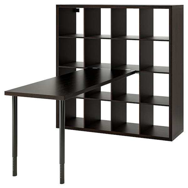 IKEA KALLAX / LAGKAPTEN workstation, 57 7/8x70 1/2x57 7/8 in Black / Black / Brown, Ikea Ireland | 3471ZGYQN