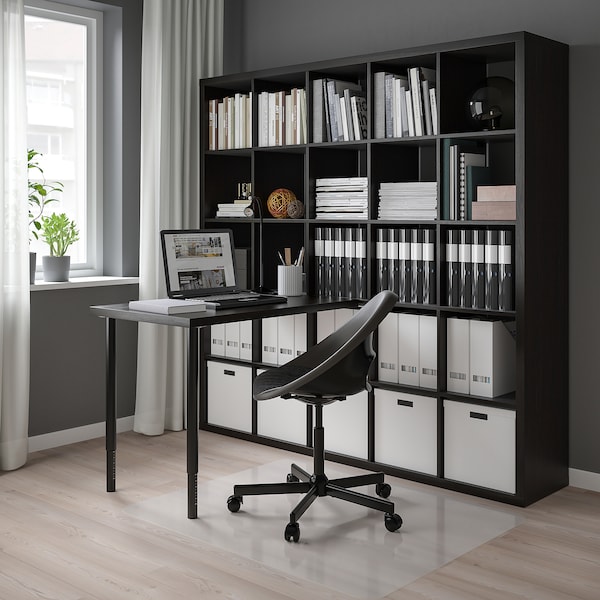 IKEA KALLAX / LINNMON workstation, 71 5/8x54 3/4x71 5/8 in Black / Black / Brown, Ikea Ireland | 0359UBKGD