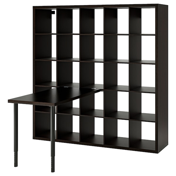 IKEA KALLAX / LINNMON workstation, 71 5/8x54 3/4x71 5/8 in Black / Black / Brown, Ikea Ireland | 0359UBKGD