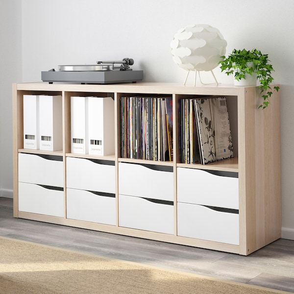 IKEA KALLAX insert with 2 drawers, 13x13 in Wave Shaped / White, Ikea Ireland | 4375XYZKG
