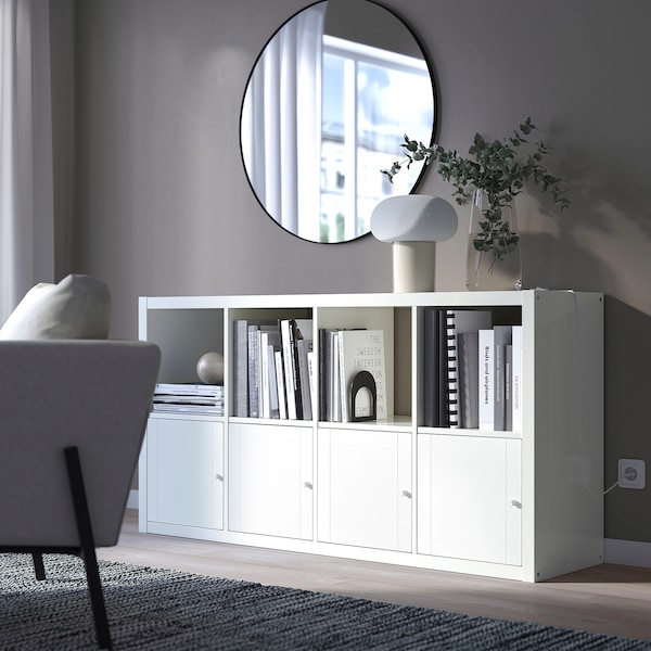 IKEA KALLAX insert with door, groove milled, 13x13 in White, Ikea Ireland | 3278QBIXC