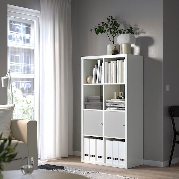 IKEA KALLAX insert with door, groove milled, 13x13 in Gray, Ikea Ireland | 7925BWGEV