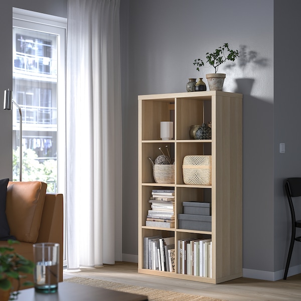 IKEA KALLAX shelf unit, 30 1/8x57 5/8 in White Stained Oak Effect, Ikea Ireland | 2018APVIJ