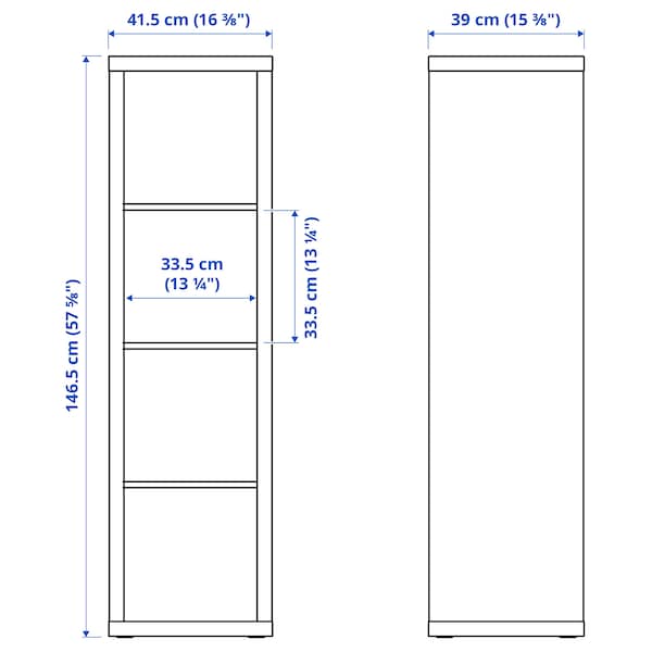 IKEA KALLAX shelf unit with 2 inserts, with 4 drawers, 57 5/8x16 3/8 in White Stained Oak Effect, Ikea Ireland | 2643SFDYG
