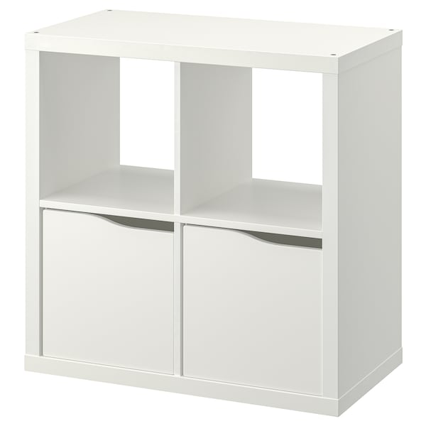 IKEA KALLAX shelving unit, with 2 doors with 2 shelf inserts/wave shaped white, 30 3/8x30 3/8 in, Ikea Ireland | 1856HEIYV