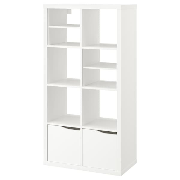 IKEA KALLAX shelving unit, with 2 doors with 2 shelf inserts/wave shaped, 57 7/8x30 3/8 in White, Ikea Ireland | 2397BYSZO