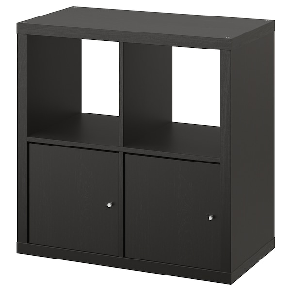 IKEA KALLAX shelving unit, with 2 doors/black-brown, 30 3/8x30 3/8 in, Ikea Ireland | 7465MJIVD