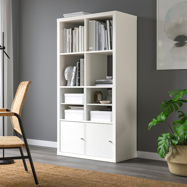 IKEA KALLAX shelving unit, with 2 doors/with 2 shelf inserts, 57 7/8x30 3/8 in White, Ikea Ireland | 2670DSZCR
