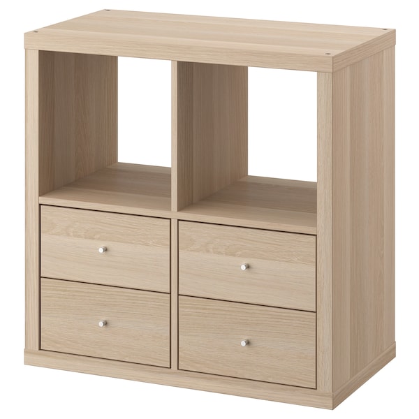 IKEA KALLAX shelving unit, with 4 drawers, 30 3/8x30 3/8 in White Stained Oak Effect, Ikea Ireland | 3729LCHXT