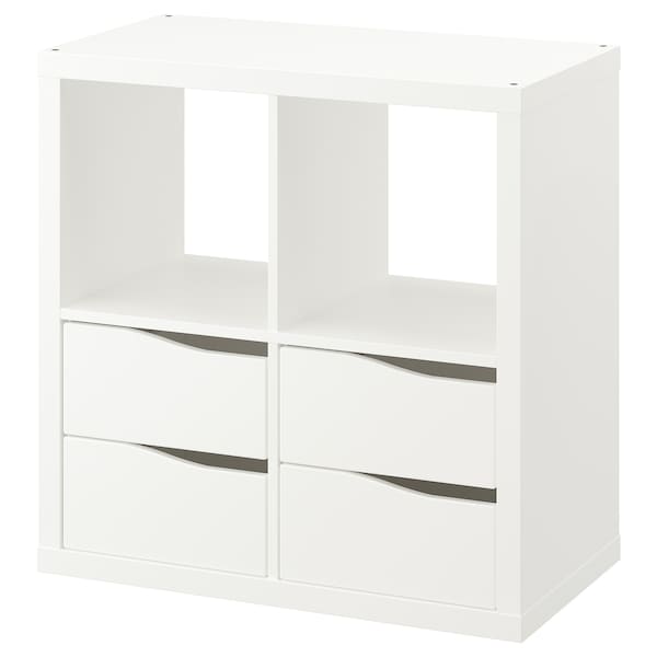 IKEA KALLAX shelving unit, with 4 drawers wave shaped, 30 3/8x30 3/8 in White, Ikea Ireland | 1095JSTLX