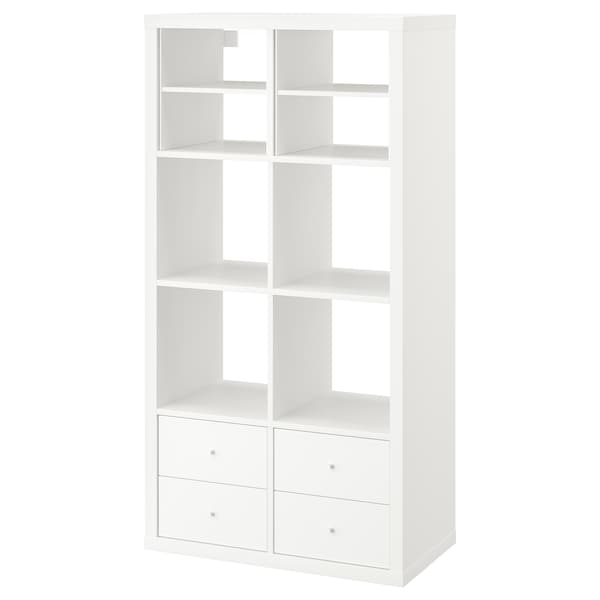 IKEA KALLAX shelving unit, with 4 drawers/with 2 shelf inserts, 57 7/8x30 3/8 in White, Ikea Ireland | 3486PSBMG