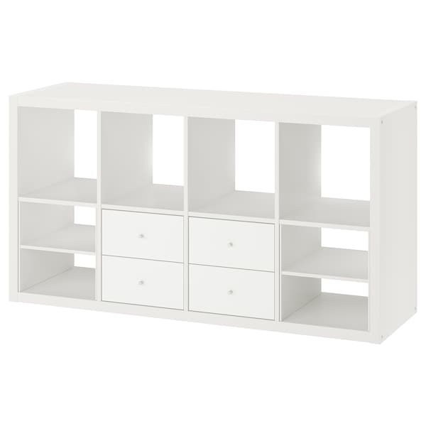 IKEA KALLAX shelving unit, with 4 drawers/with 2 shelf inserts, 57 7/8x30 3/8 in White, Ikea Ireland | 3486PSBMG