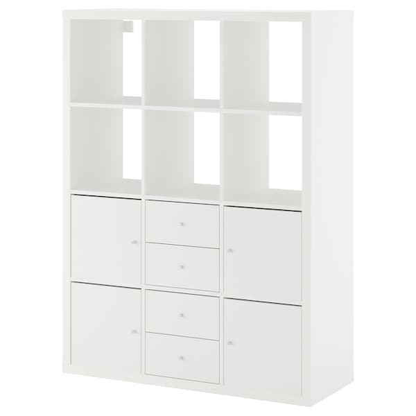 IKEA KALLAX shelving unit with 6 inserts, 44 1/8x57 7/8 in White, Ikea Ireland | 8475QVGKT