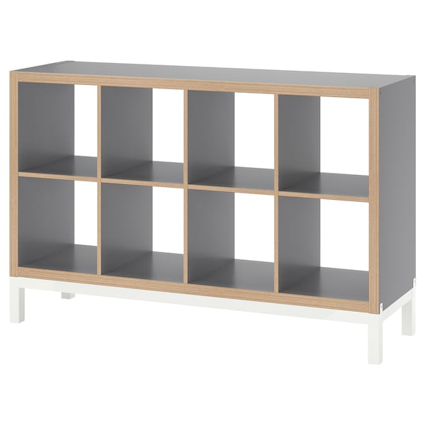 IKEA KALLAX shelving unit with underframe, gray wood effect, 57 7/8x37 in White, Ikea Ireland | 4680FITVS