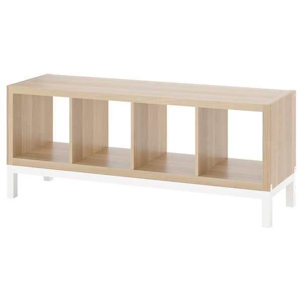 IKEA KALLAX shelving unit with underframe, 57 7/8x23 1/4 in White Stained Oak Effect / White, Ikea Ireland | 0718UYZWH