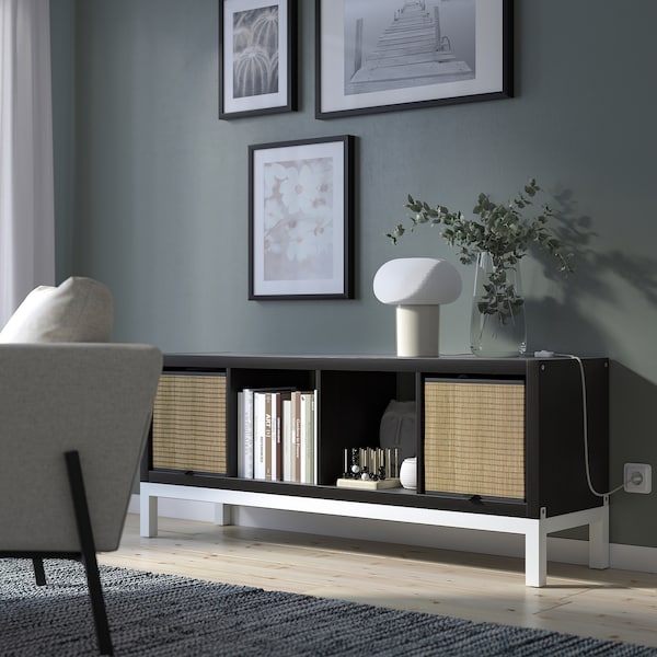 IKEA KALLAX shelving unit with underframe, 57 7/8x23 1/4 in Black / Brown / White, Ikea Ireland | 7908ZWNRT