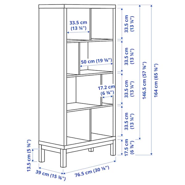 IKEA KALLAX shelving unit with underframe, dark green/black, 30 1/8x15 3/8x64 5/8 in, Ikea Ireland | 7094ARYSP
