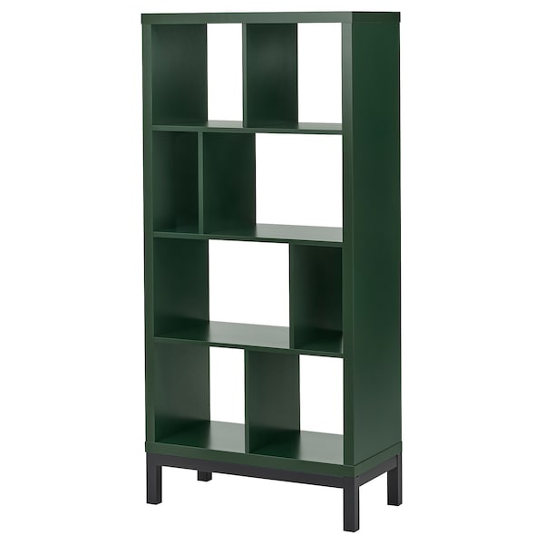 IKEA KALLAX shelving unit with underframe, dark green/black, 30 1/8x15 3/8x64 5/8 in, Ikea Ireland | 7094ARYSP