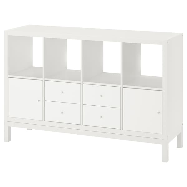 IKEA KALLAX shelving unit with underframe, with 2 doors/4 drawers, 57 7/8x37 in White, Ikea Ireland | 5219PESYR