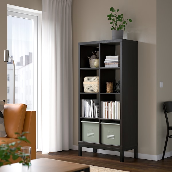 IKEA KALLAX shelving unit with underframe, 30 3/8x64 5/8 in Black / Brown / Black, Ikea Ireland | 5730MQHRE