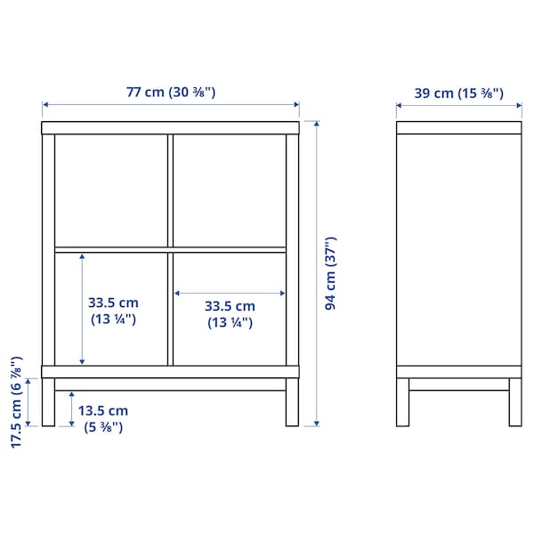 IKEA KALLAX shelving unit with underframe, 30 3/8x37 in White Stained Oak Effect / White, Ikea Ireland | 7295NERVB