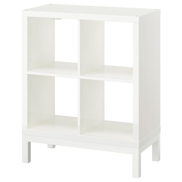 IKEA KALLAX shelving unit with underframe, high-gloss, 30 3/8x37 in White / White, Ikea Ireland | 9852YDPOU