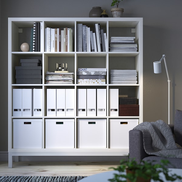IKEA KALLAX shelving unit with underframe, 57 7/8x64 5/8 in White / White, Ikea Ireland | 2450ICOHB
