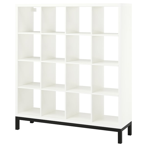 IKEA KALLAX shelving unit with underframe, 57 7/8x64 5/8 in White / Black, Ikea Ireland | 6782MASYT
