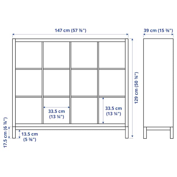 IKEA KALLAX shelving unit with underframe, 57 7/8x50 3/4 in Black / Brown / White, Ikea Ireland | 4568YNHBX