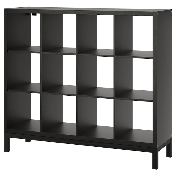 IKEA KALLAX shelving unit with underframe, 57 7/8x50 3/4 in Black / Brown / Black, Ikea Ireland | 4769FRUXS