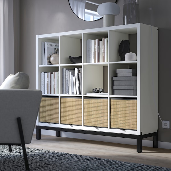 IKEA KALLAX shelving unit with underframe, 57 7/8x50 3/4 in White / Black, Ikea Ireland | 1752XYMKS