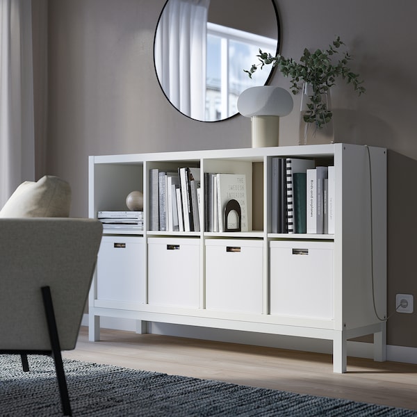 IKEA KALLAX shelving unit with underframe, 57 7/8x37 in White / White, Ikea Ireland | 9137ASIYV