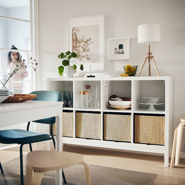 IKEA KALLAX shelving unit with underframe, 57 7/8x37 in White / White, Ikea Ireland | 9137ASIYV