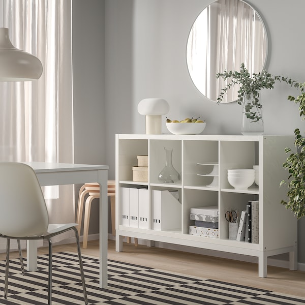 IKEA KALLAX shelving unit with underframe, high-gloss, 57 7/8x37 in White / White, Ikea Ireland | 1062CTLBA
