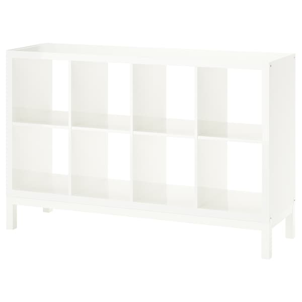 IKEA KALLAX shelving unit with underframe, high-gloss, 57 7/8x37 in White / White, Ikea Ireland | 1062CTLBA