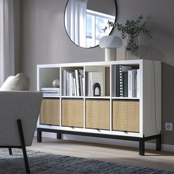 IKEA KALLAX shelving unit with underframe, 57 7/8x37 in White / Black, Ikea Ireland | 6158ANXBI