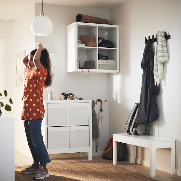 IKEA KALLAX shelving unit with underframe, 30 3/8x37 in White / White, Ikea Ireland | 6917LNVKE