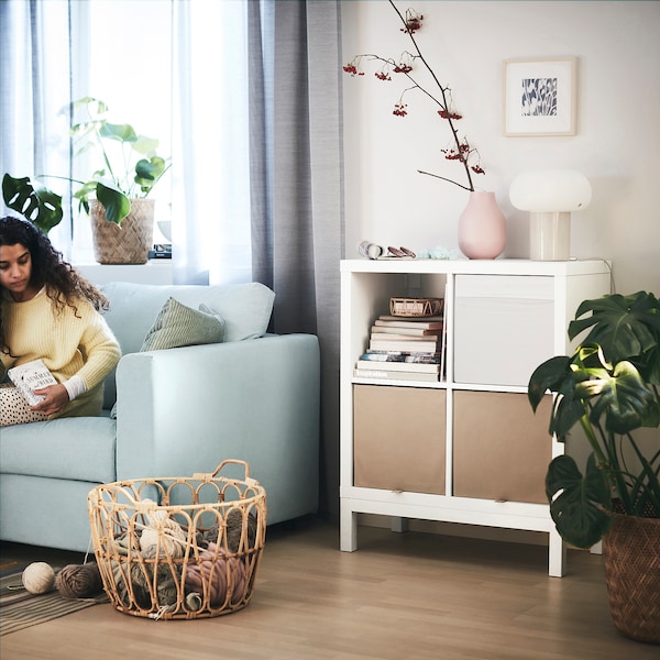 IKEA KALLAX shelving unit with underframe, 30 3/8x37 in White / White, Ikea Ireland | 6917LNVKE