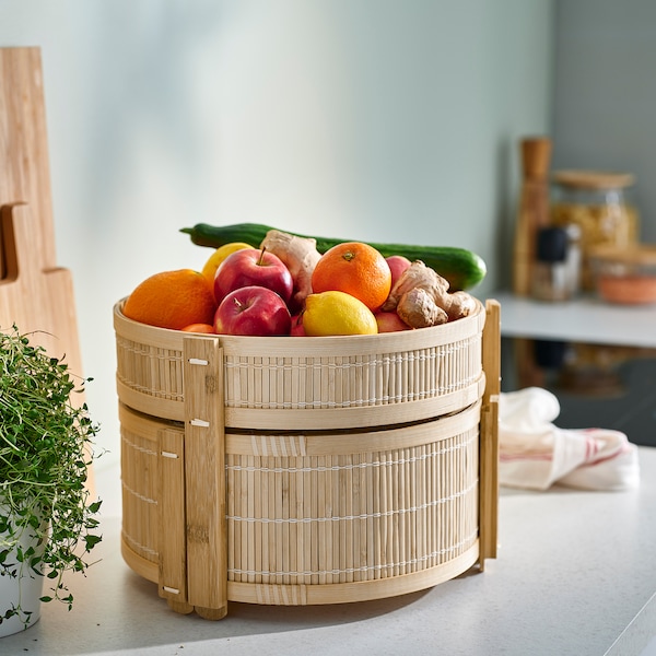 IKEA KANELMOTT vegetable/fruit basket, set of 2, bamboo, Ikea Ireland | 4739MNQXJ